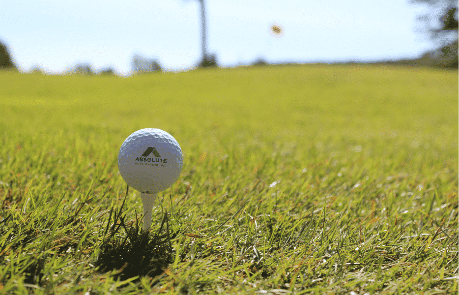 Fidelity Direct Mortgage golf ball on top of tee